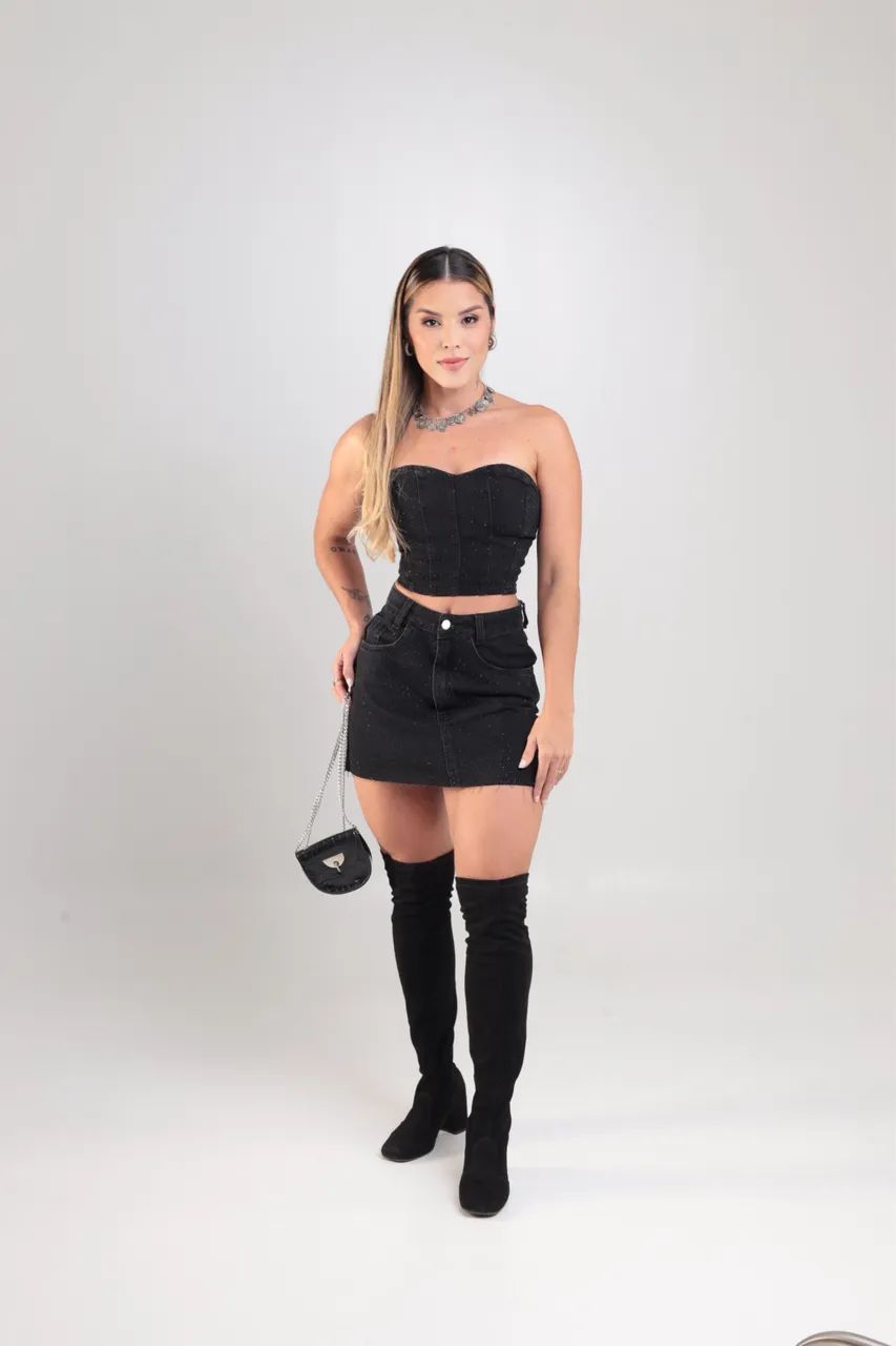 Conjunto brilho saia e corset  - Foto 3