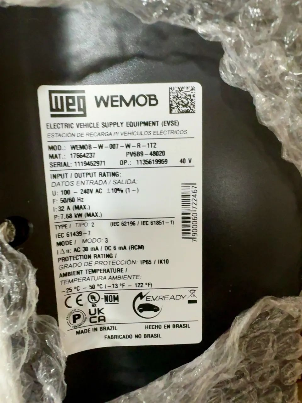 Wallbox WEG WEMOB 7,68 kW Tipo 2 - Novo na Caixa - Wi-Fi - 32 A - Foto 3