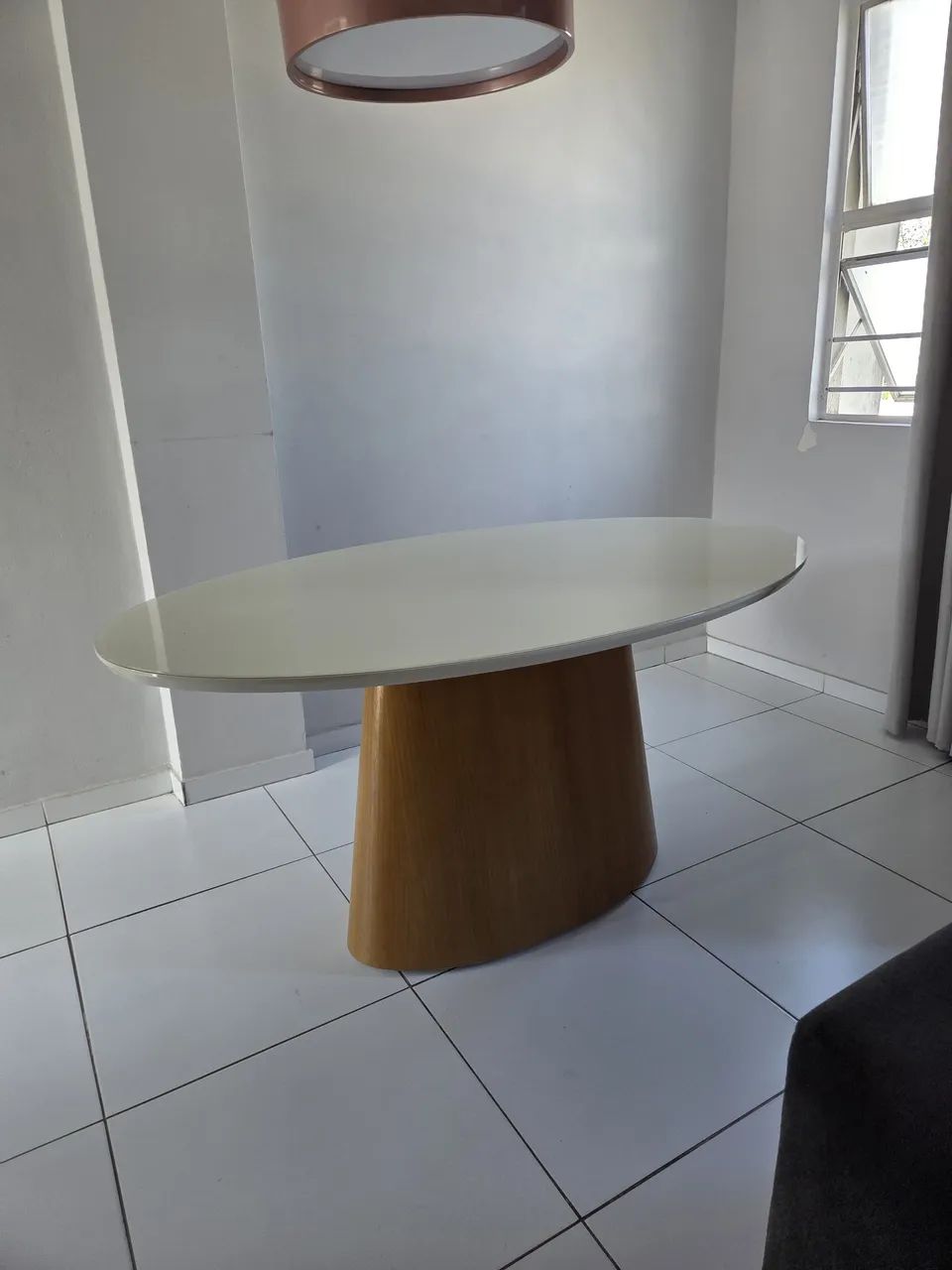 Mesa de Jantar Oval 1,50 x 0,90 - Off White - Foto 3