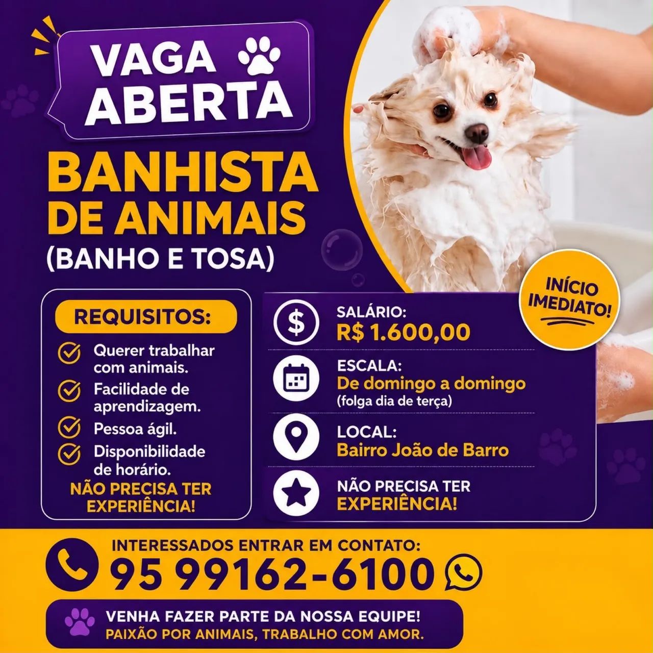 Vaga com urgência !!!!!!!!!!!pro João de barro69317563