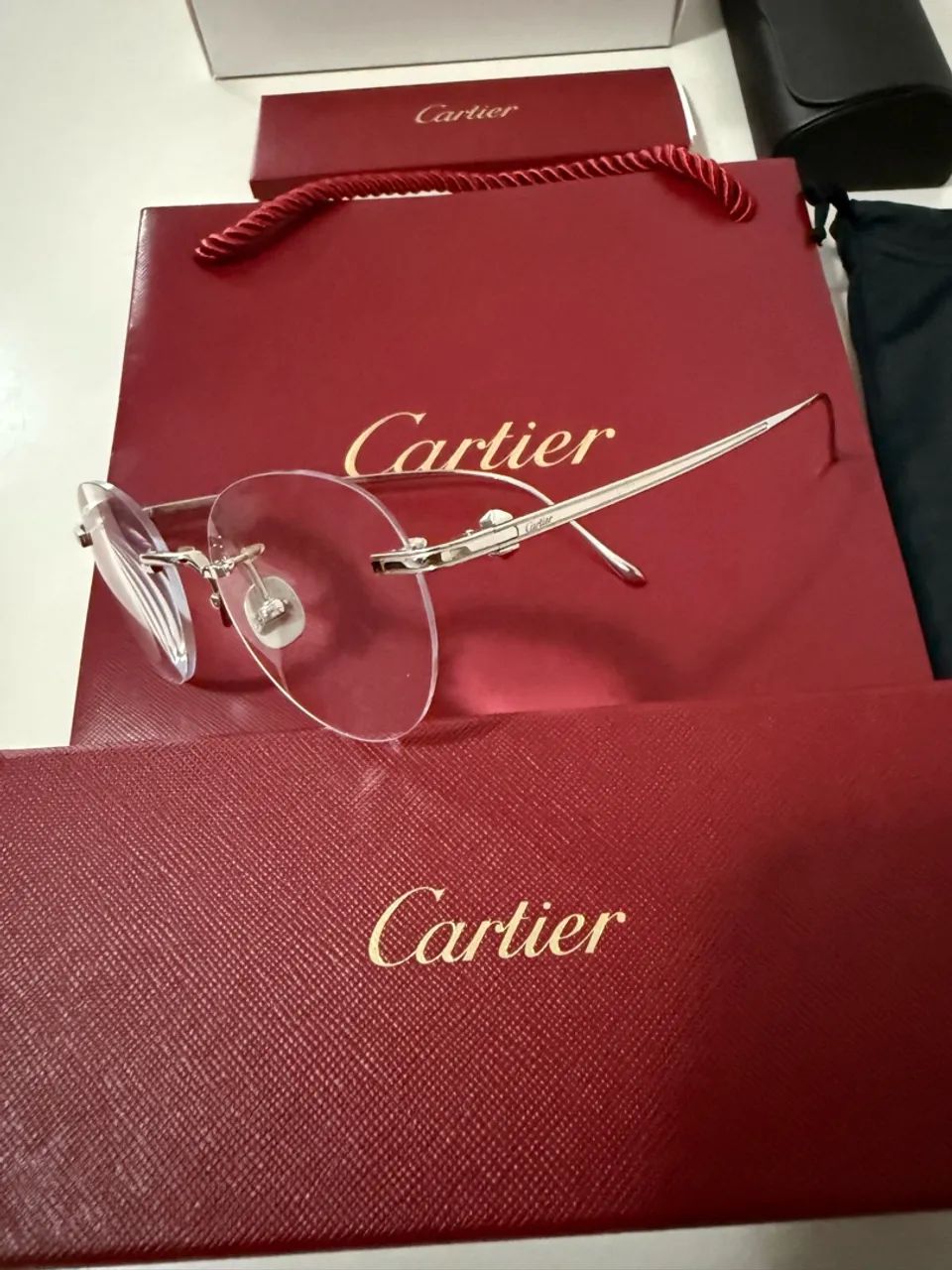 Óculos Cartier- original- completo- ouro branco - Foto 4