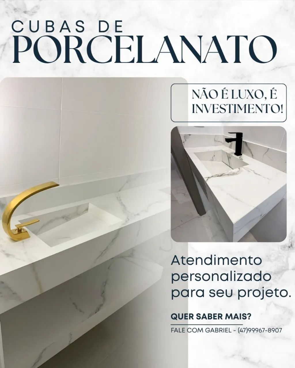 Cubas de Porcelanato/Mármore 