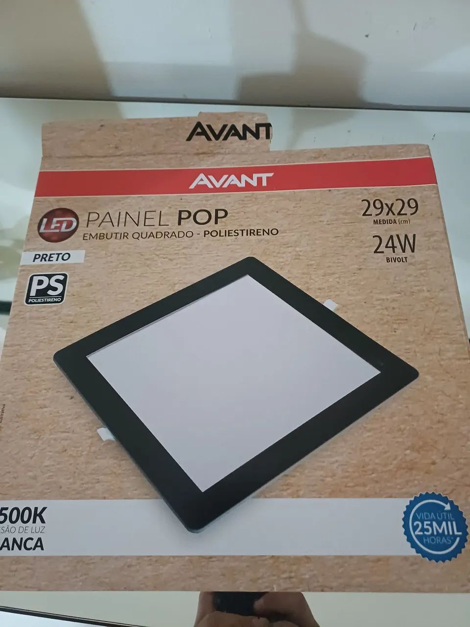 Paflon Led Embutir Preto 29x29cm 24w Bivolt - Foto 3