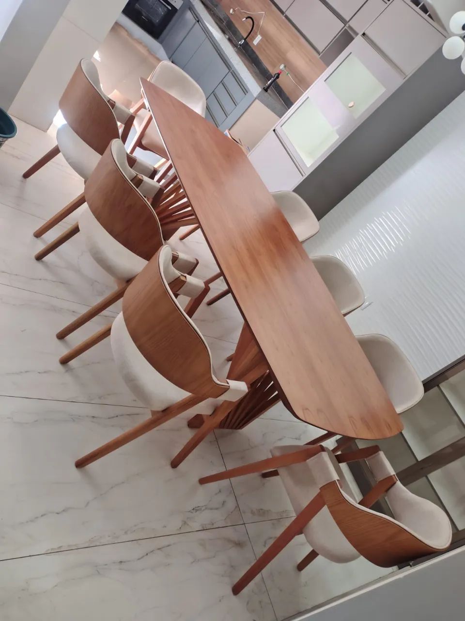 Mesa de Jantar 250x110 Com 8 Cadeiras Poltronas - Foto 2