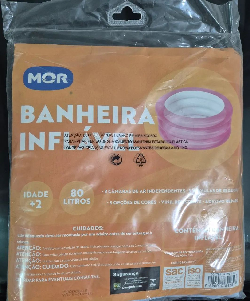 Banheira Inflável Infantil MOR - Nova, Sem Uso - Foto 2