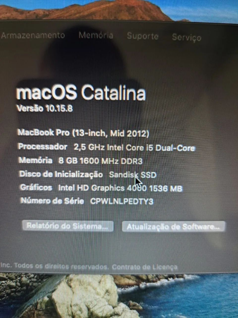 Apple Macbook Pro 13 polegadas 2012 8gb, ssd cinza espacial