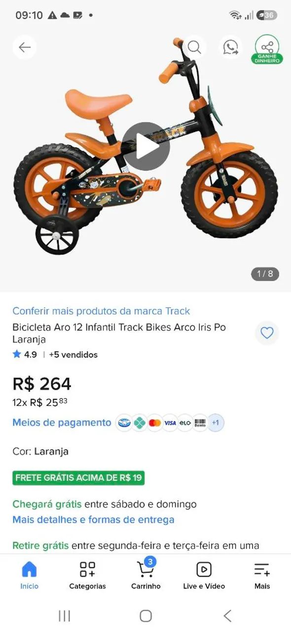 Bicicleta infantil aro 12 - Foto 3