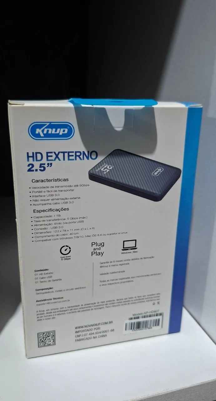 HD externo knup 1TB original com garantia. - Foto 2