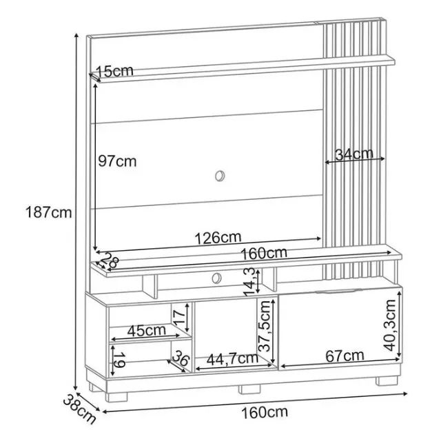 Home P/TVs Até 55 Polegadas 1.60M Compacto. Produtos Novos Direto de Fábrica. - Foto 4