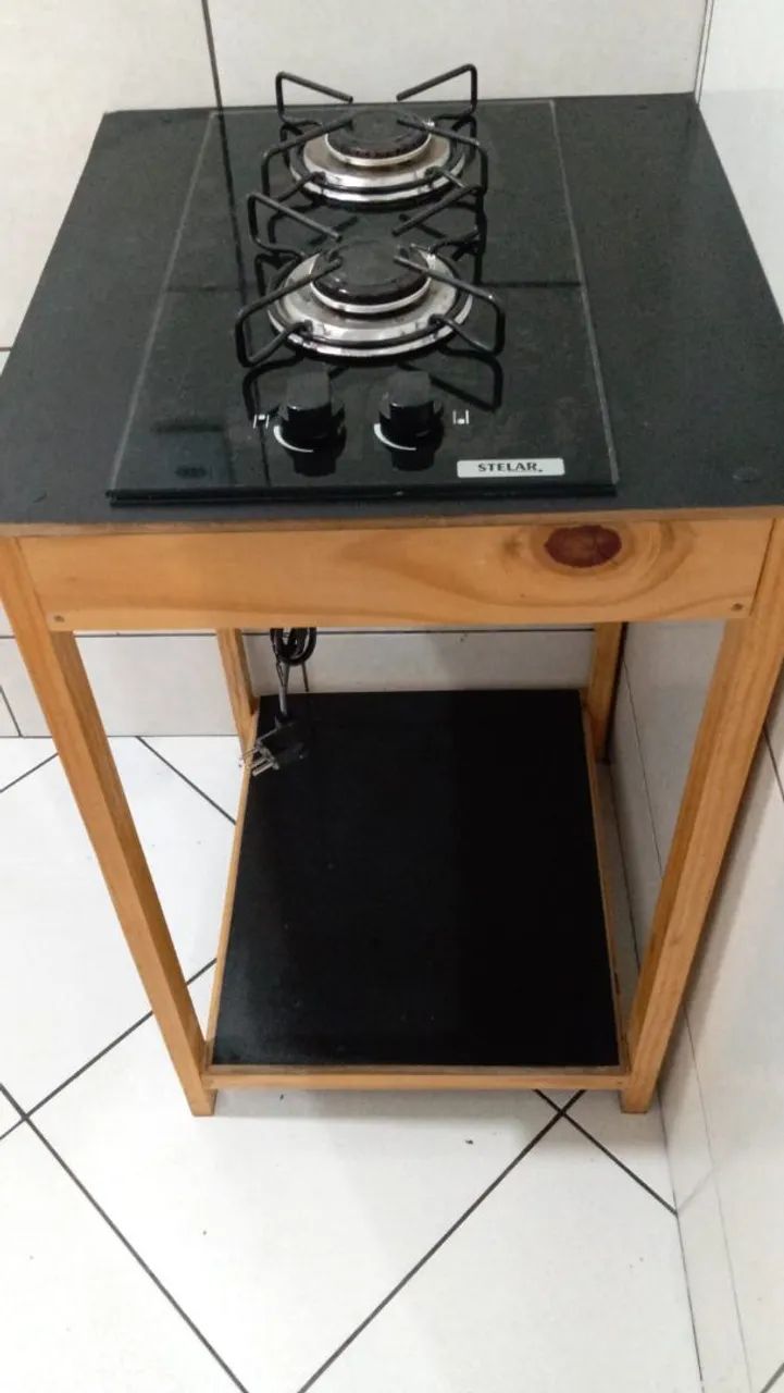 Cooktop 2 bocas+ balcão rústico 