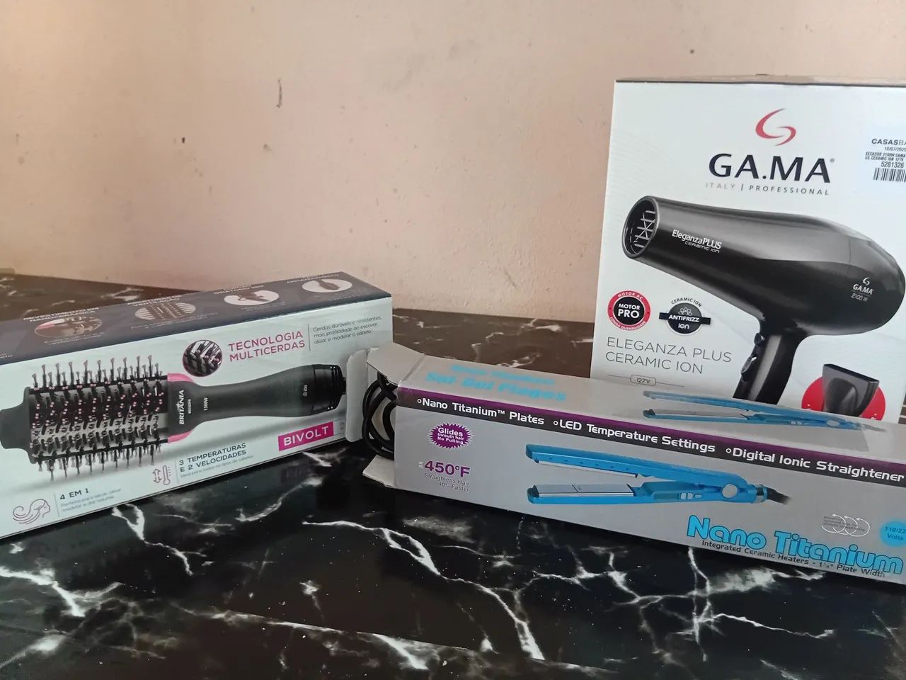 Secador Gama, escova secadora e chapinha 
