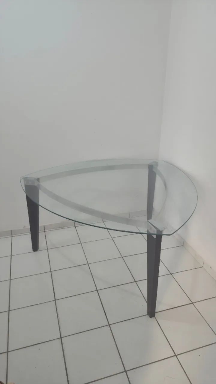 Mesa jantar vidro 6 lugares