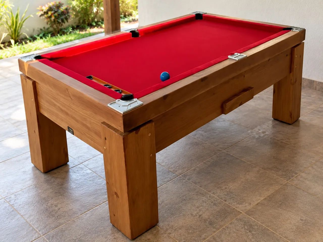 Mesa de Sinuca em Madeira Maciça - Completa com Acessórios - Foto 4