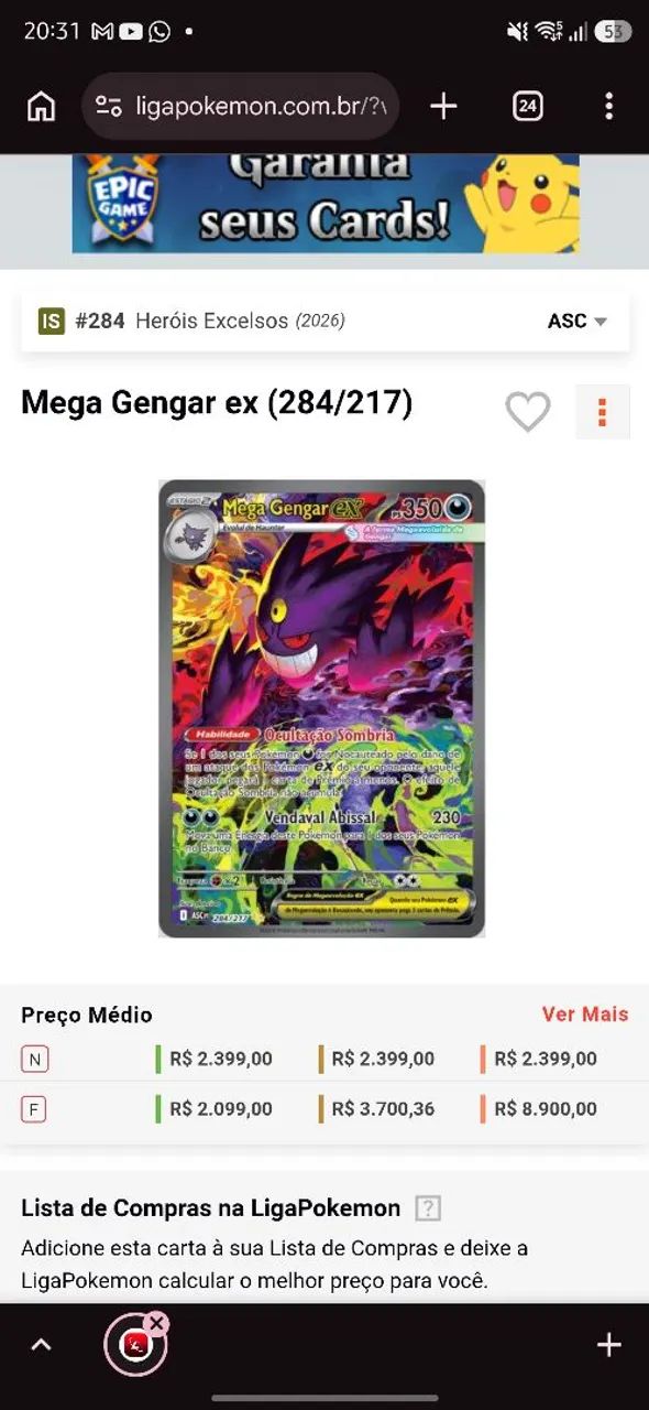 Mega Gengar EX (284/217) - Foto 5