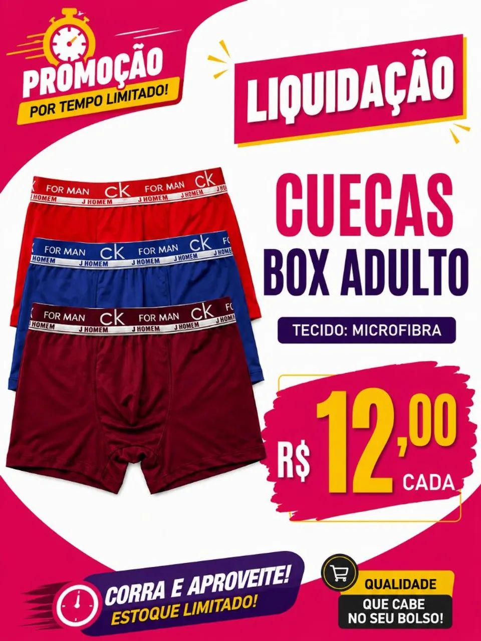 Cuecas boxe atacado 