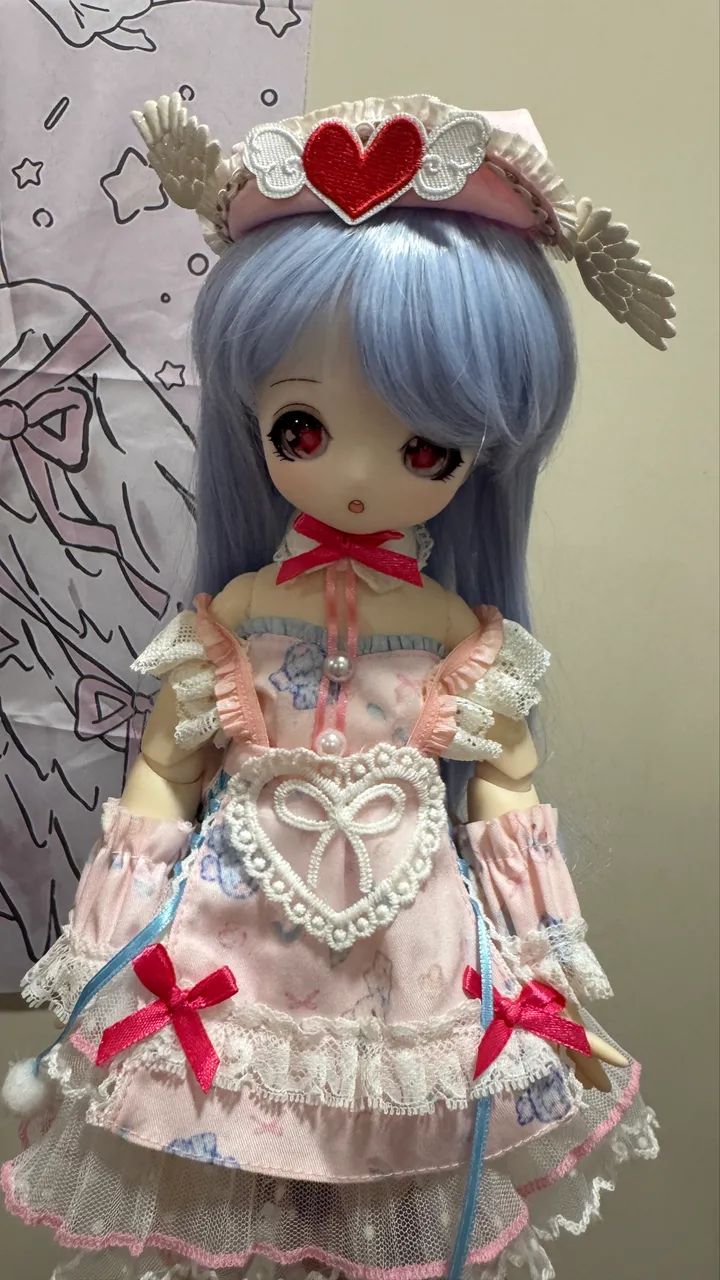 Boneca BJD 1/4 Cabelo Azul