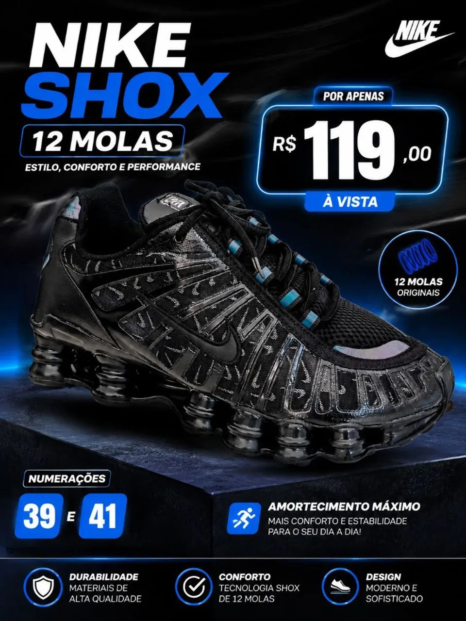 Tênis Shox 12 molas 