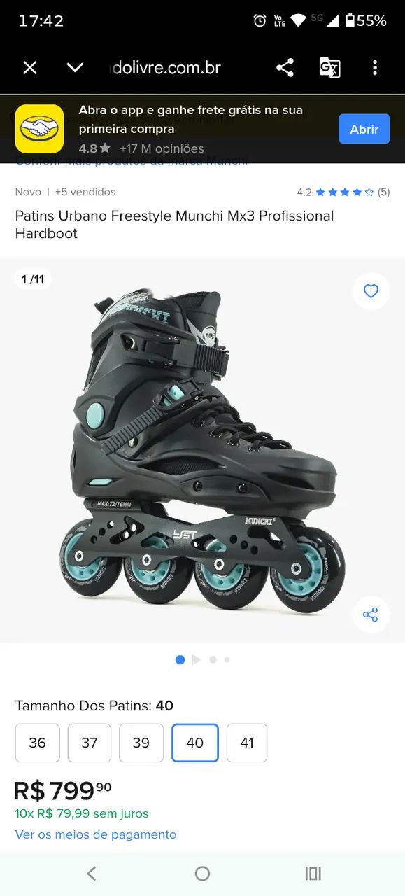 Roller novo na caixa 