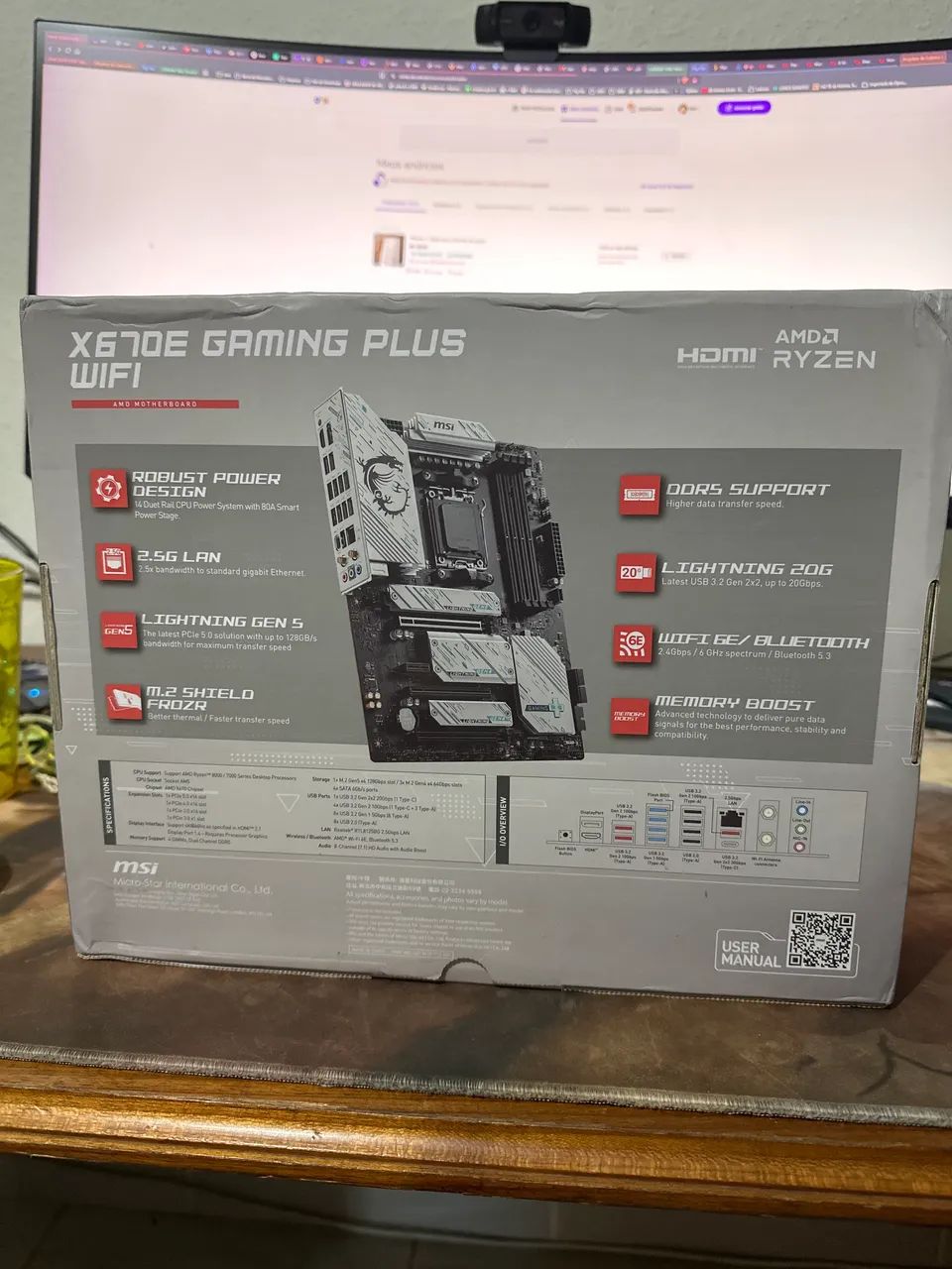 Caixa placa mãe Msi gaming plus Wi-Fi x670e - Foto 2