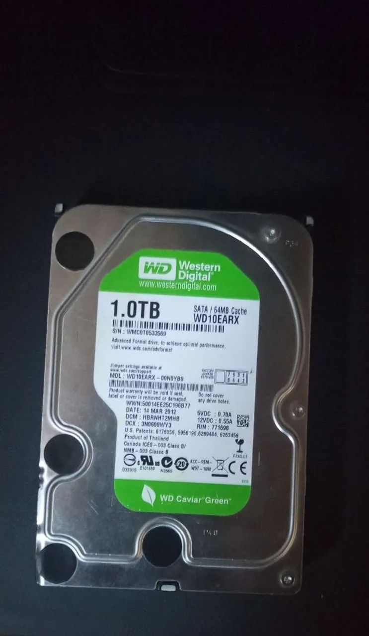 HD de 1 Tera (Leia a descrição)