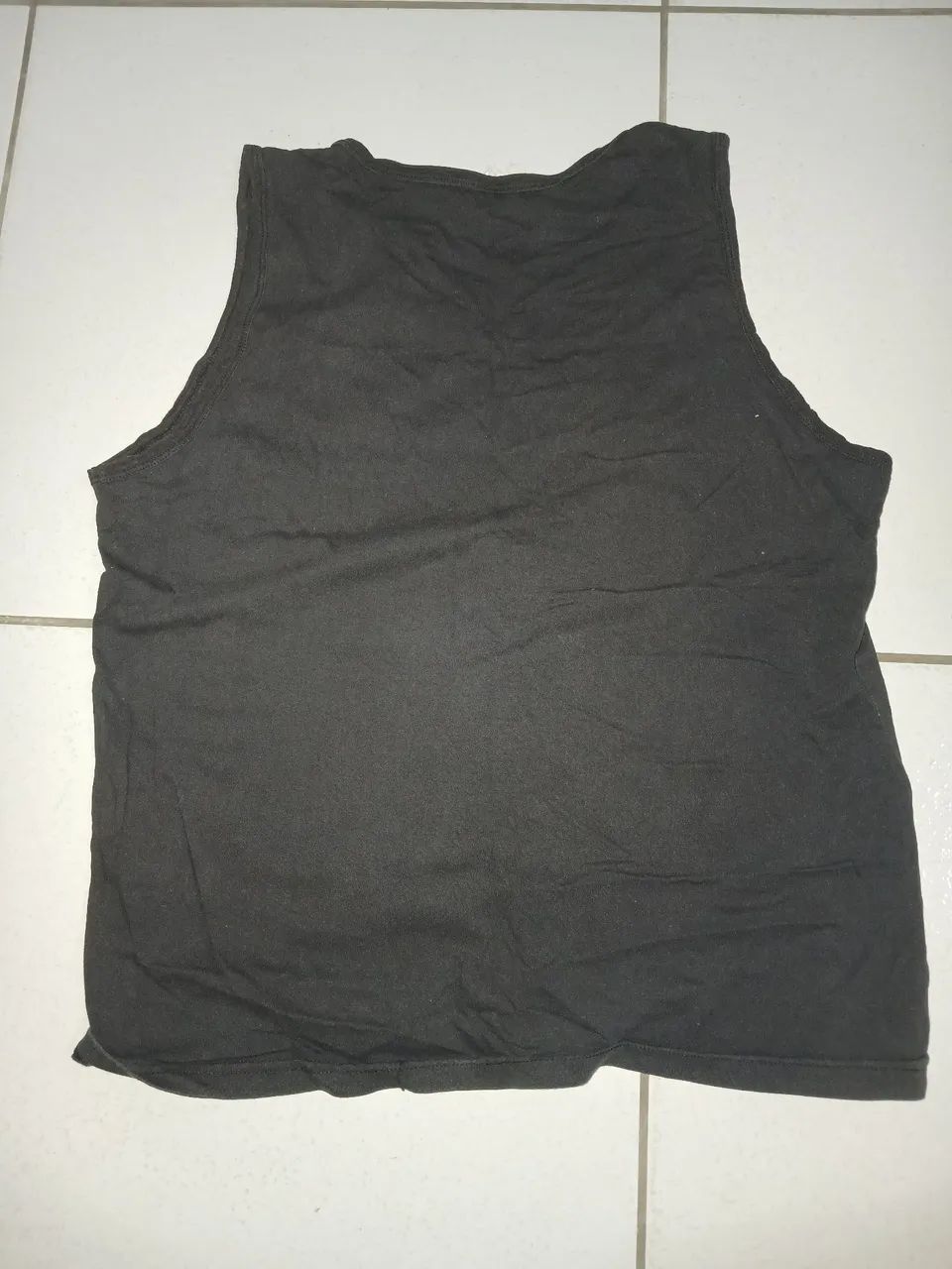 Camiseta Masculina Regata Preta de Algodão - Foto 2