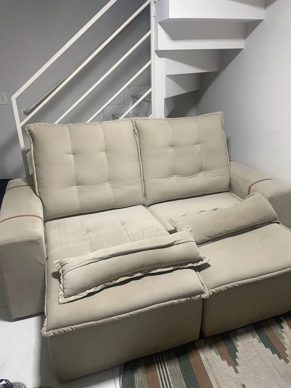 Sofá 2 lugares retrátil cinza