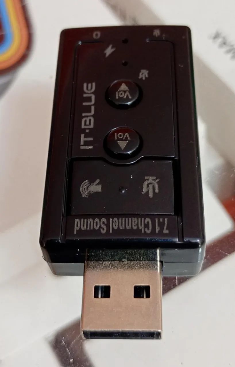 Adaptador Placa de Som Usb 7.1 Entreda Ps2 - Novo