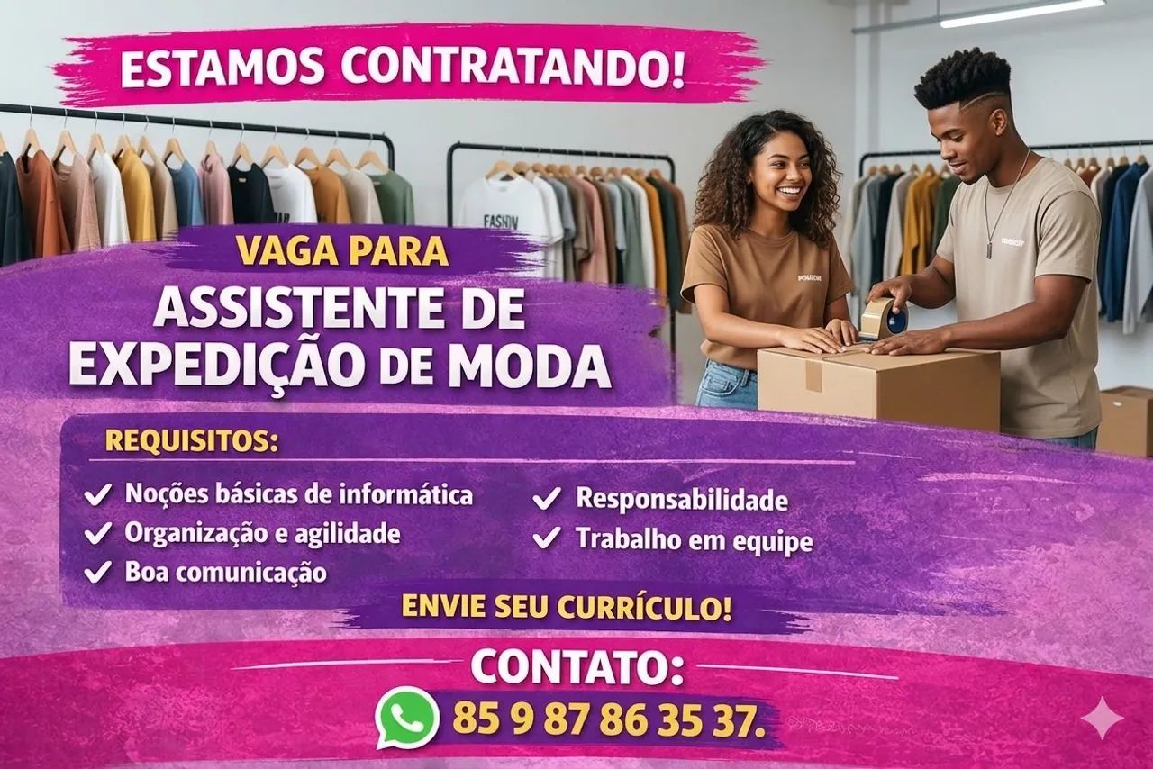 Vaga para auxiliar de expedição de moda