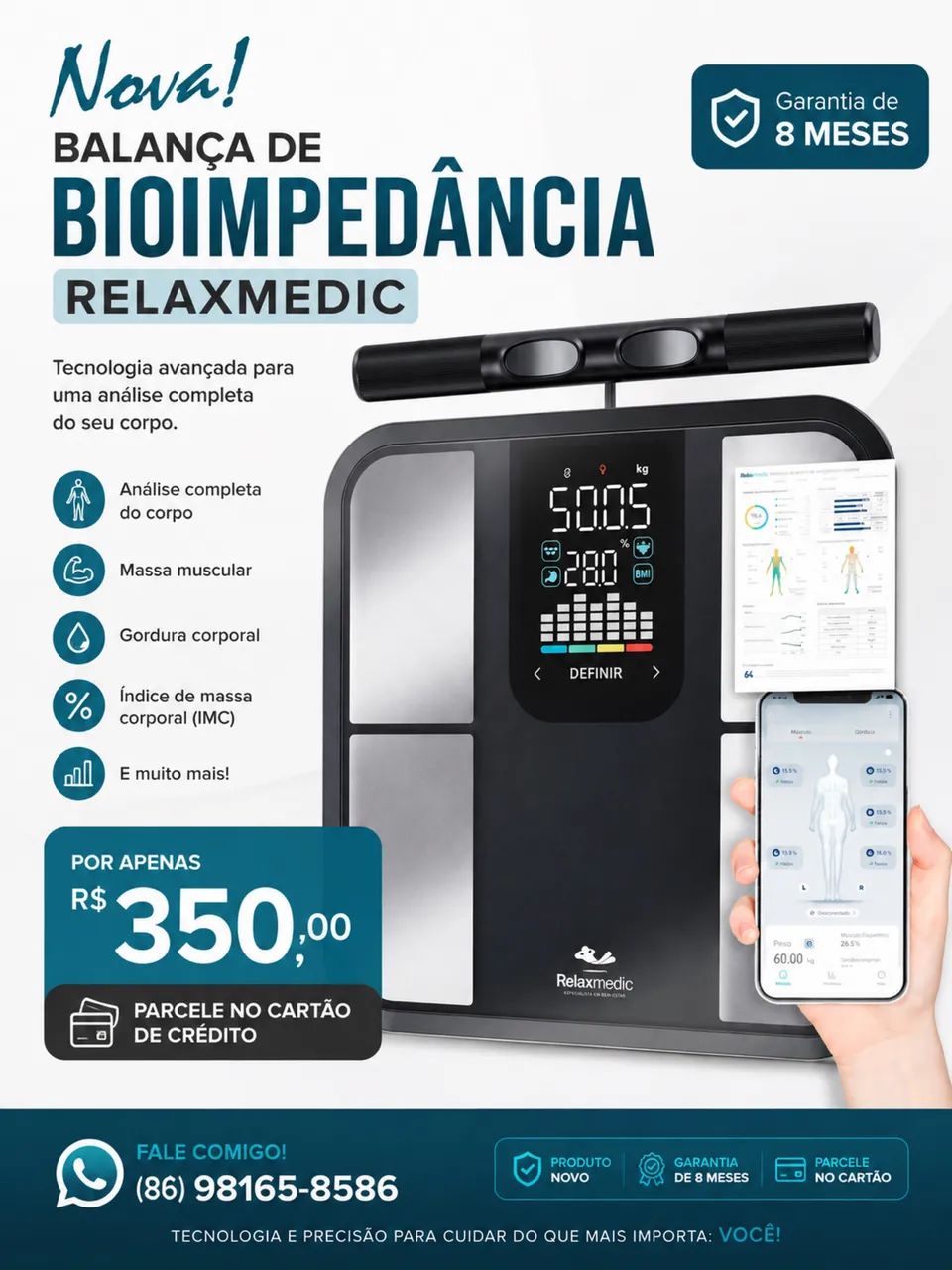 Balança de bioimpedância Relaxmedic 