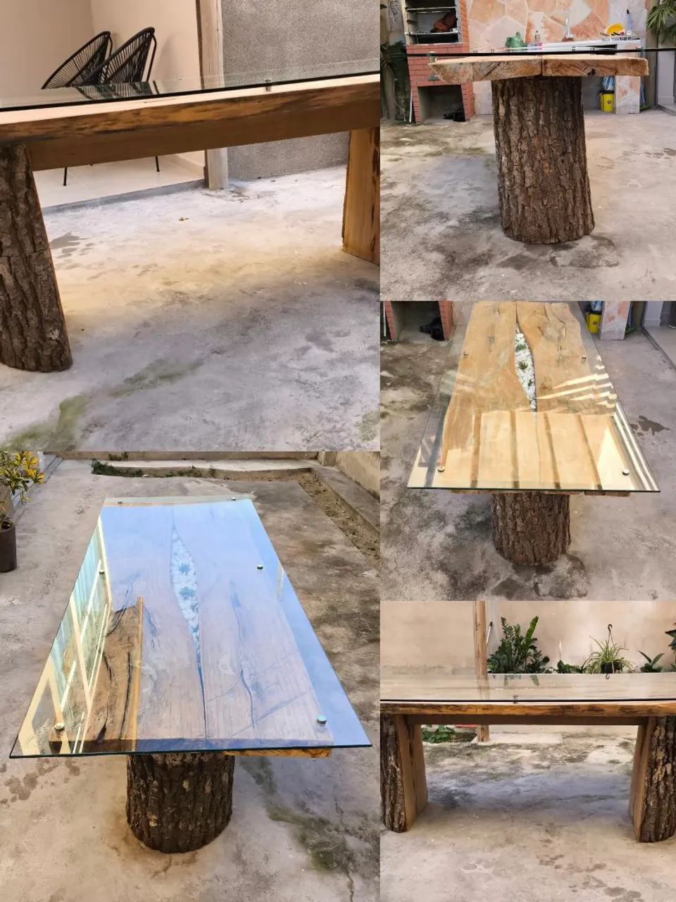 Mesa rústica de madeira 