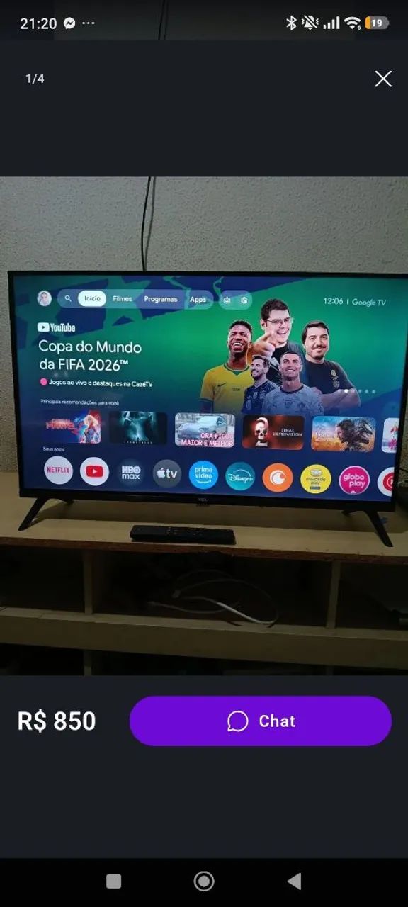 Vendo tv smart 32 polegadas Semp TCL novinha com comando de voz - Foto 3