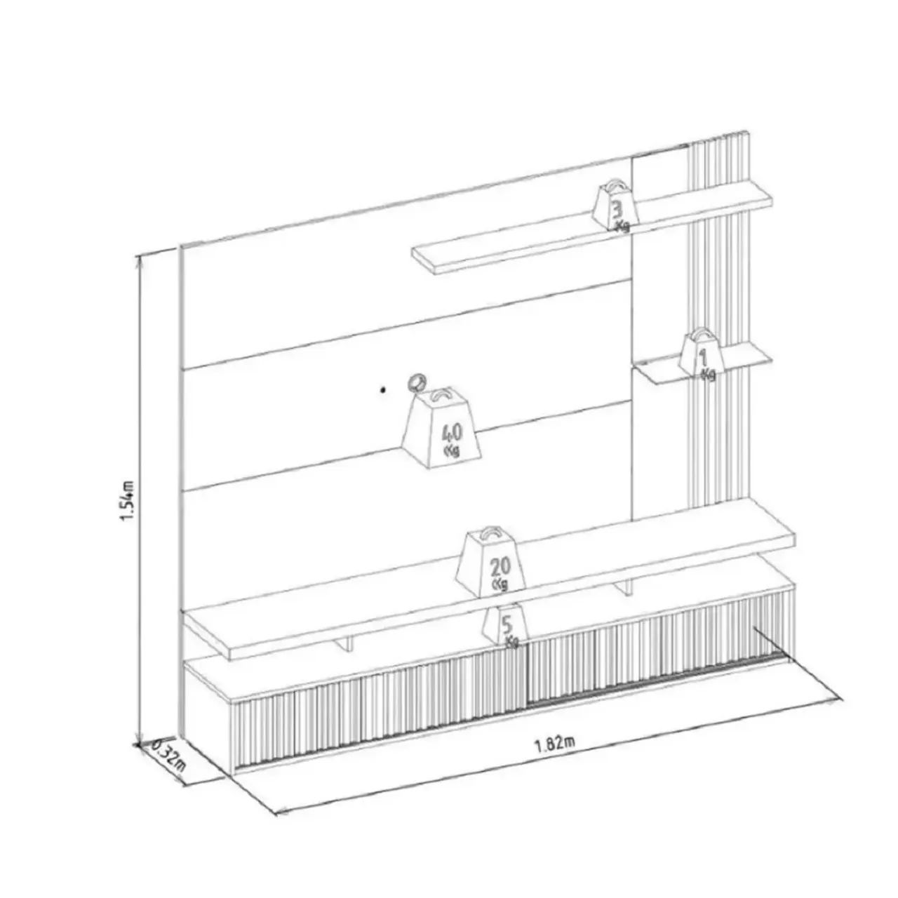 Painel Home Maragogi Linea Brasil 182cm - Para TVs de até 60 Polegadas - Entrega Imediata; - Foto 4