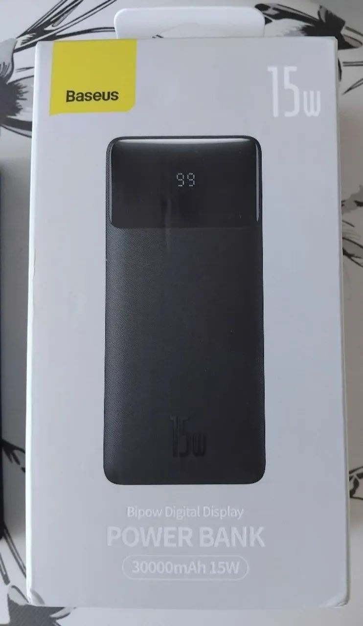 Powerbank Baseus 30000mah com caixa. 