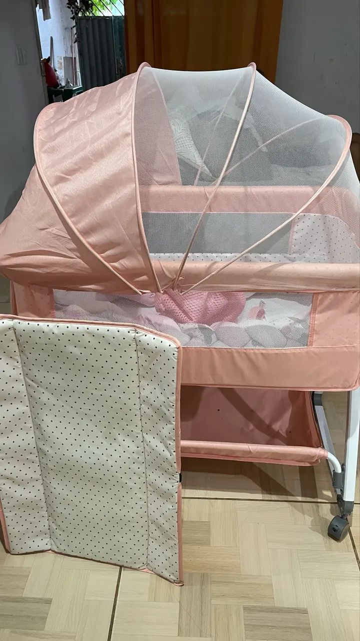 Berço portátil, com mosquiteiro e trocador  - Foto 2