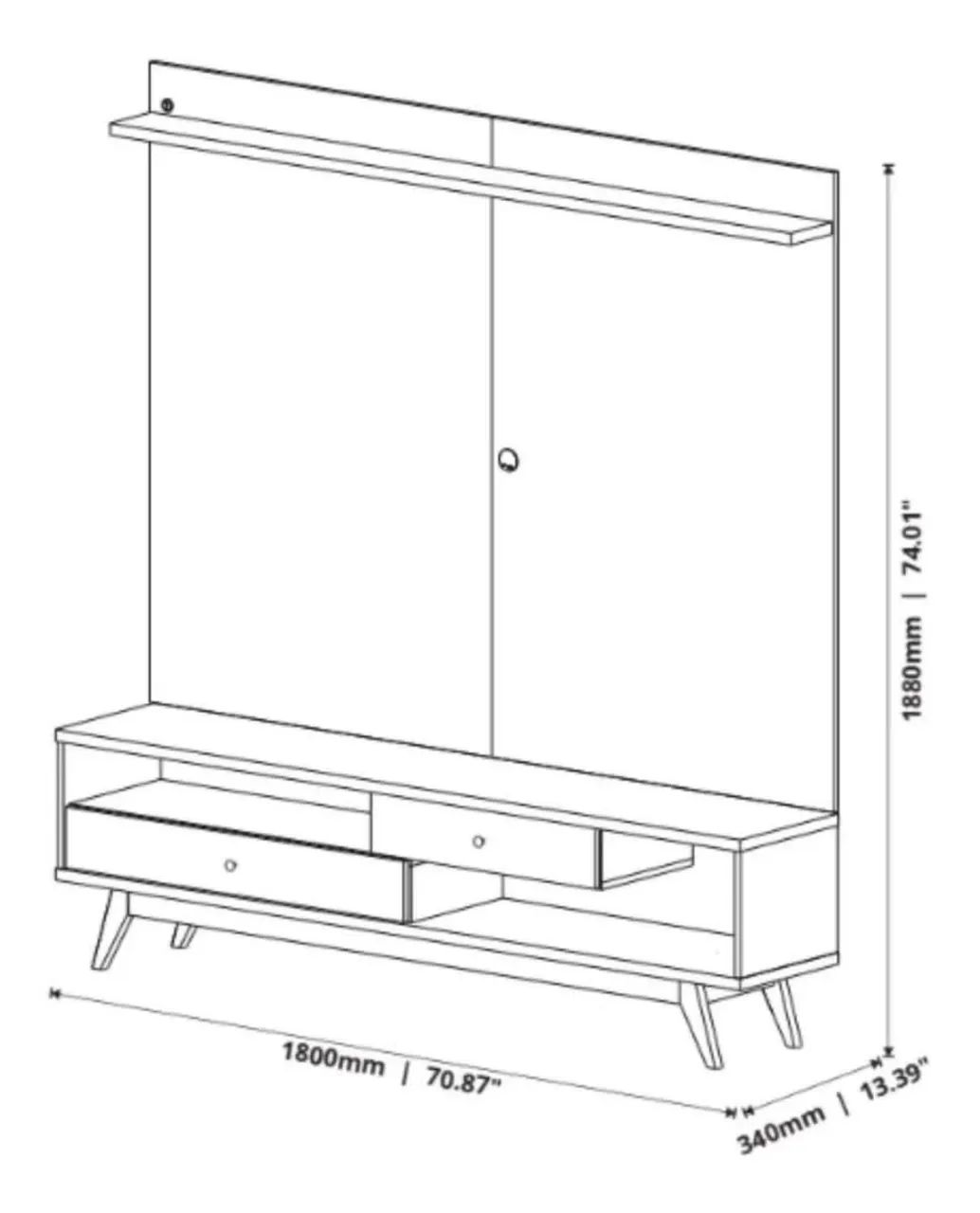 Hack com painel Ripado Sala 