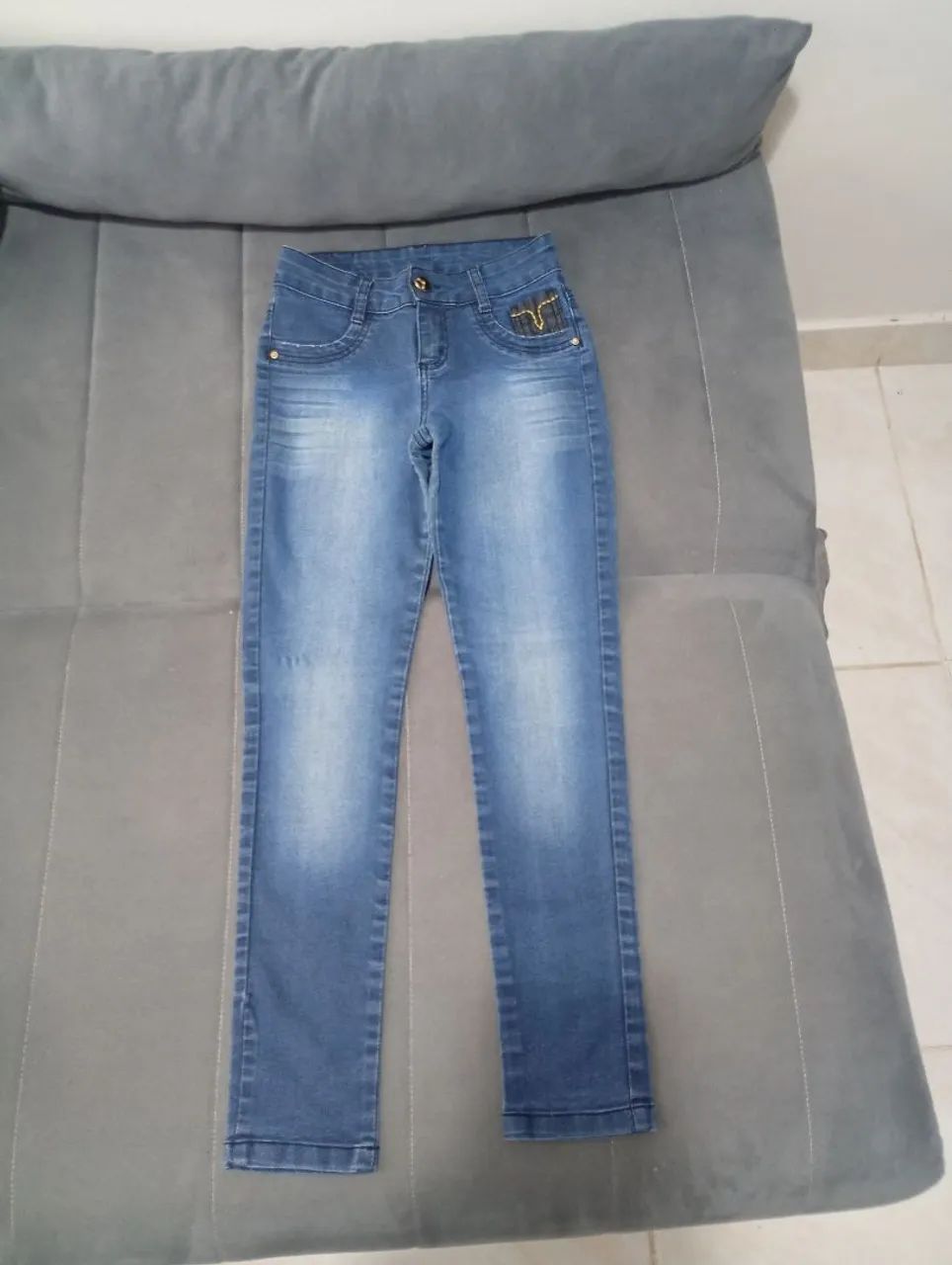 Kit com 4 calças jeans infantil  - Foto 5