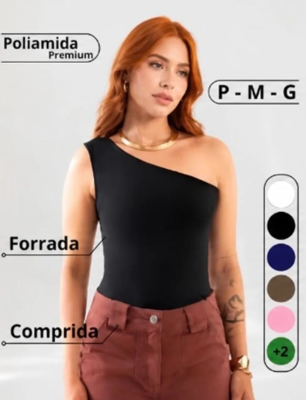 Blusas Femininas Jasmin em poliamida e algodão canelada - Foto 3