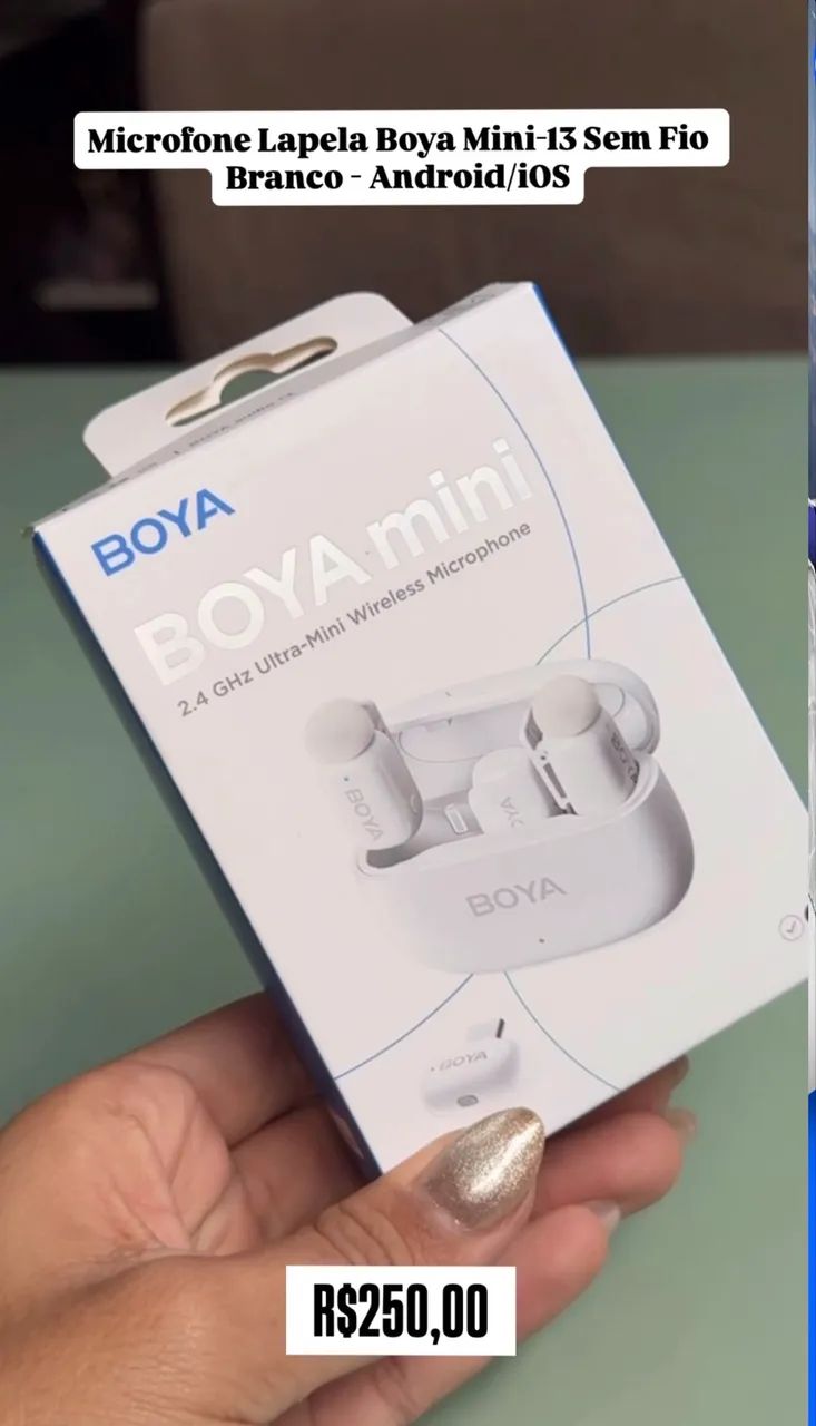 MICROFONE DE LAPELA BOYA MINI-13 SEM FIO - ANDROID/iOS