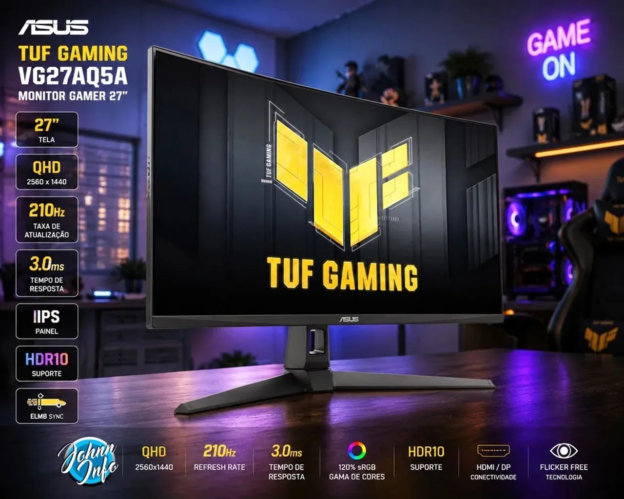 Monitor ASUS TUF 27? QHD (2k) 210hz 0.3ms  - Foto 3