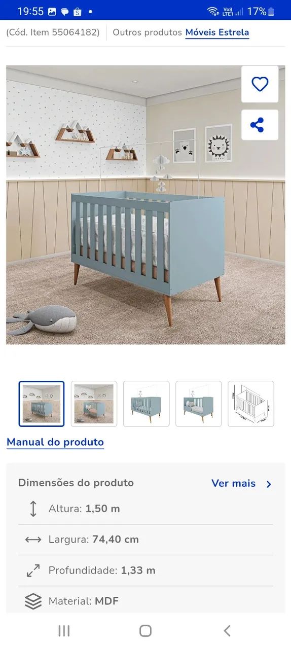 Berço Novo, nunca usado. Na caixa da loja  - Foto 2
