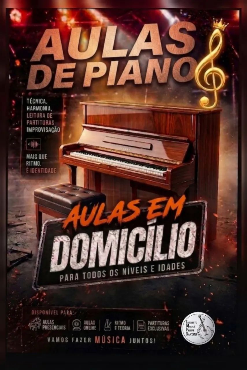 Aulas de Piano e teclado  em domicílio 