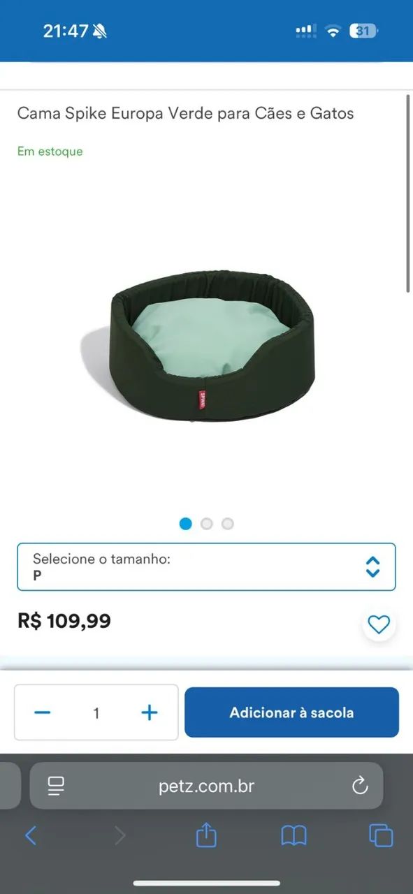 Cama de Pet Marca Spike - Tamanho Pequeno (Nova) - Foto 4