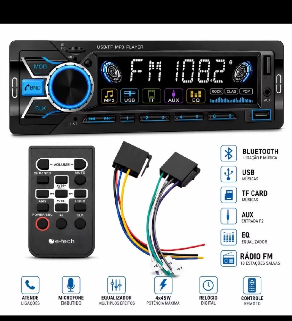 Auto rádio bluetooth 7cores  - Foto 5