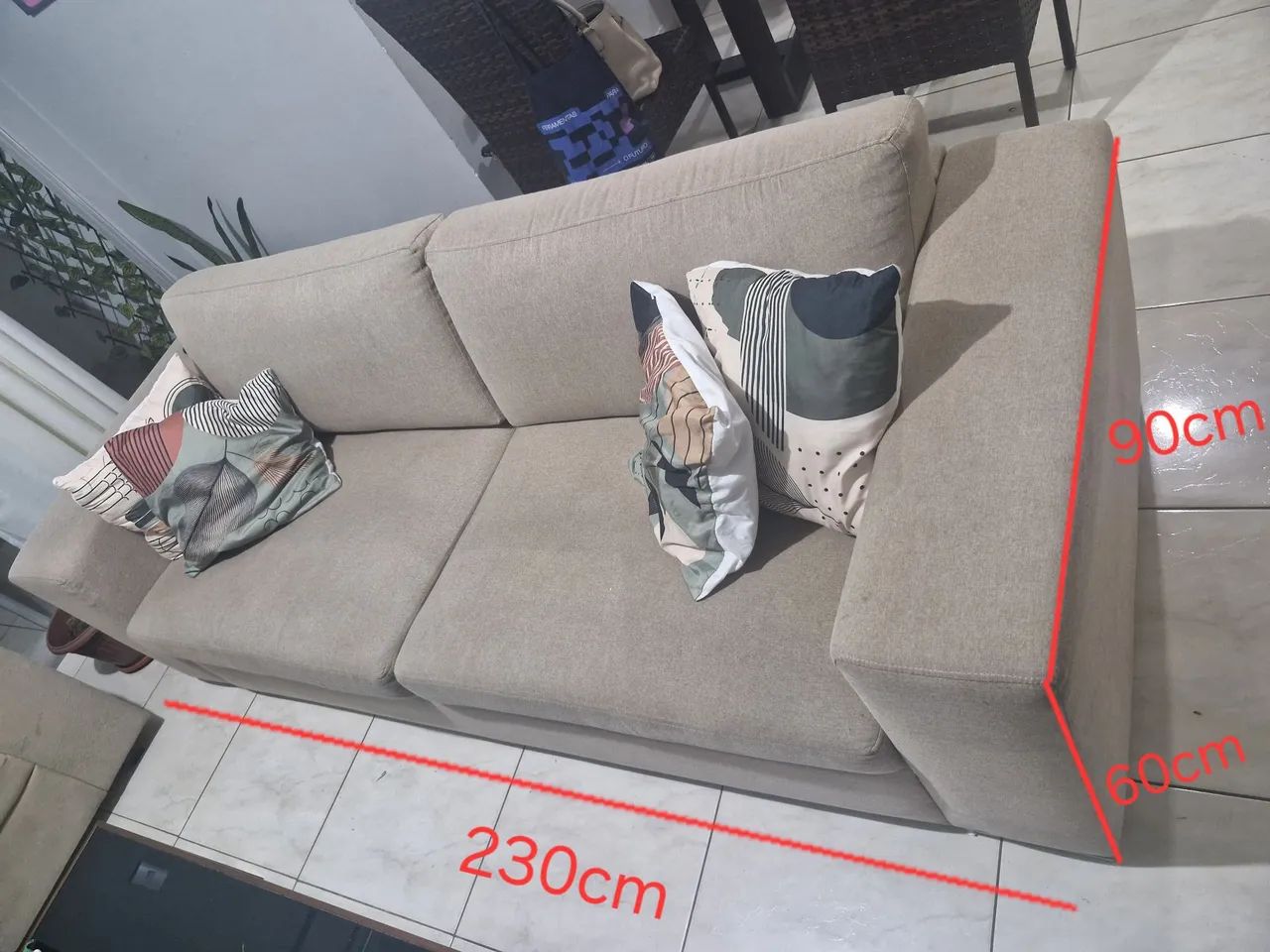 sofá grande de 3 lugares