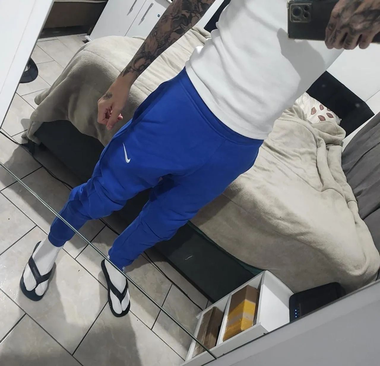 Calça moletom original Nike azul P - Foto 3