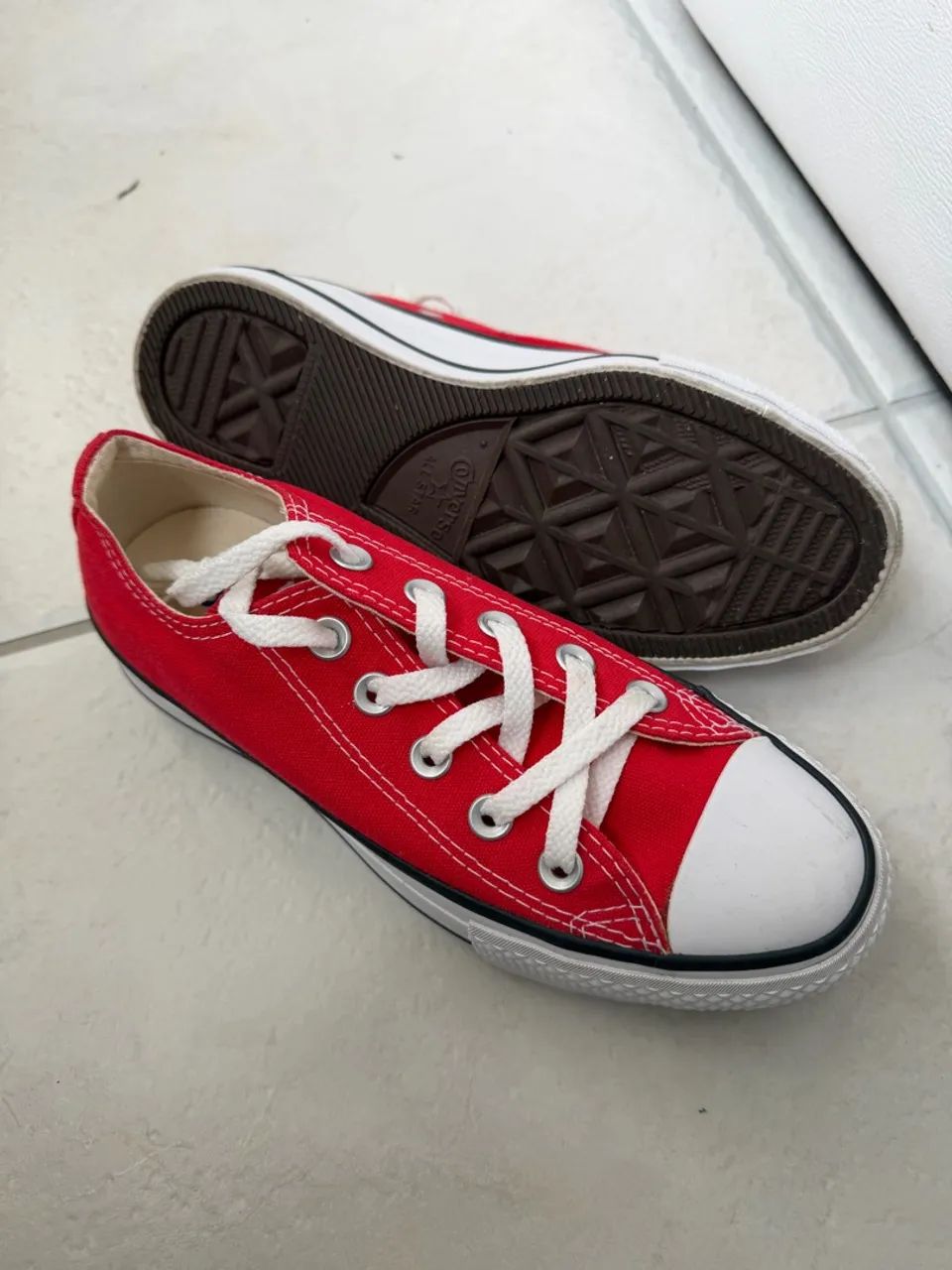 Tênis all star converse plataforma vermelho 33 - Foto 4