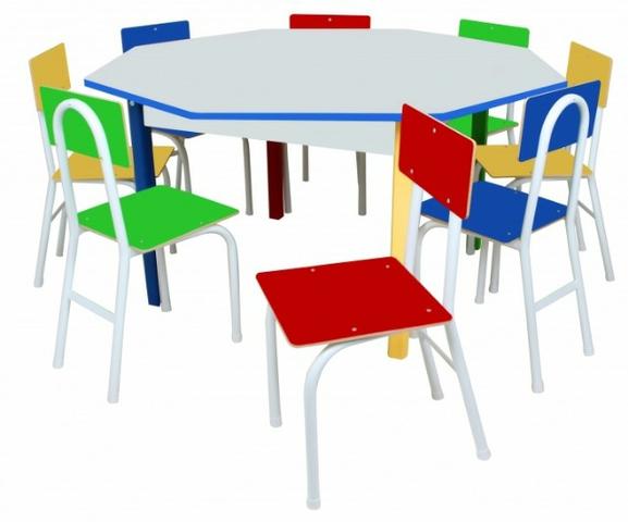 Mesa Infantil Oitavada Com 8 Cadeiras Em Ferro Carlu 1738 - Foto 2