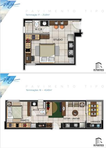 Sky - Apartamentos Studio, Quarto e Sala e 2/4 - Foto 5