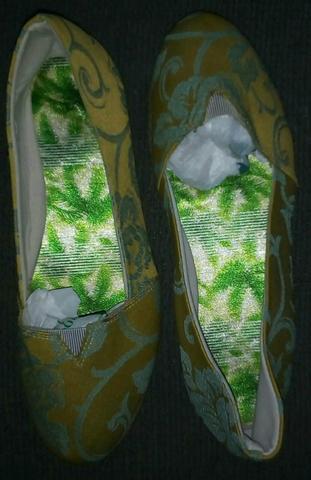 Linda Sapatilha de Tecido Estampado - Foto 3