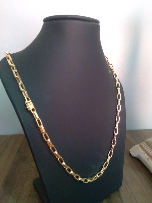 Corrente tijolo cartier 100% ouro 18k 